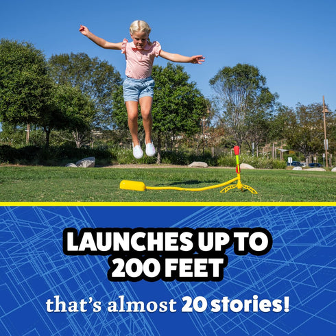 Stomp Rocket Ultra Rocket Launcher for Kids, 4 Rockets - Fun Outdoor Toys for Boys & Girls