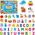 Large Magnetic Letters and Animals, Educational Learning Tool for Kids, 52 Pieces Magnets with Colorful Alphabet Letters