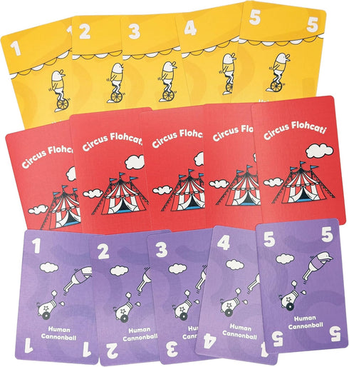 Circus Flohcati Strategy Card Game by 25th Century Games for 2 to 5 Players, Ages 6