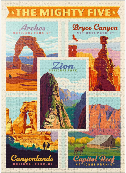 MyPuzzle The Mighty Five: Utah National Parks - Premium 1000 Piece Jigsaw Puzzle for Adults