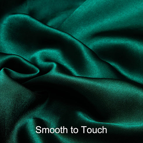 NTBAY 2 Pack Silk Satin Fitted Crib Sheet, Dark Green, Super Soft and Silky, 28x52 Inches for Crib and Toddler