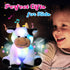 Cuteoy Glowing LED Cow Nightlight, Musical Plush Stuffed Animal with Lullabies, Gifts for Kids, 10"