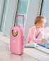 Badger Basket 3-in-1 Doll Trolley Travel Carrier with Rocking Bed and Bedding for 18 inch Dolls - Pink/Polka Dot