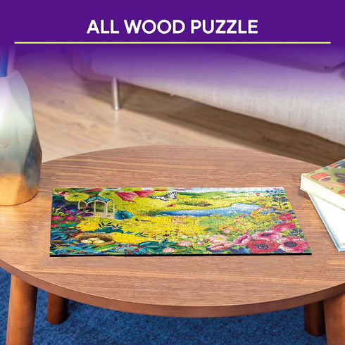 Ravensburger Nature Garden 500-Piece Vibrant Wooden Jigsaw Puzzle with Whimsical Pieces and Eco-Friendly Materials