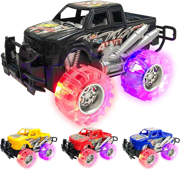 ArtCreativity 4-Pack Light Up Monster Trucks for Boys and Girls, Toddler Monster Truck Toys for Ages 3-8