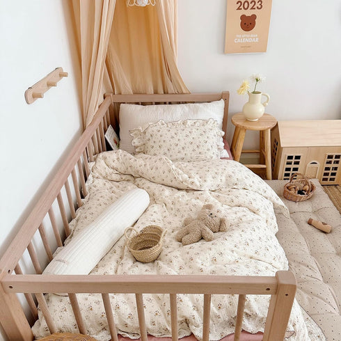 1pc 47X59'', 2-Layer AOJIM Kids Crib Duvet Cover with Colorful Floral Print, Pure Cotton Baby Muslin Toddler Comforter