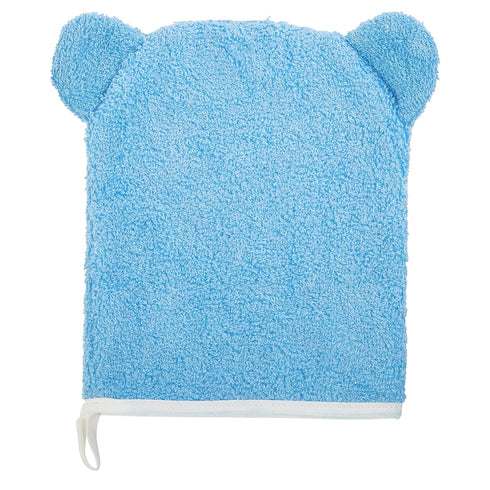 BMIT-24245 100% 6.625" 7.5" C.R. Gibson Cute Bear Cotton Gender Neutral Baby Wash Cloth Bath Mitt, W x L, Multicolor