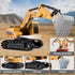 MQDMINI Set 3-12 Remote Control Excavator and Dump Truck Toy - RC Construction Vehicles Toy with Barricades, Road