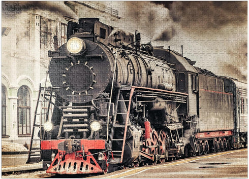 MyPuzzle A Departing Steam Train - Premium 1000 Piece Jigsaw Puzzle for Adults