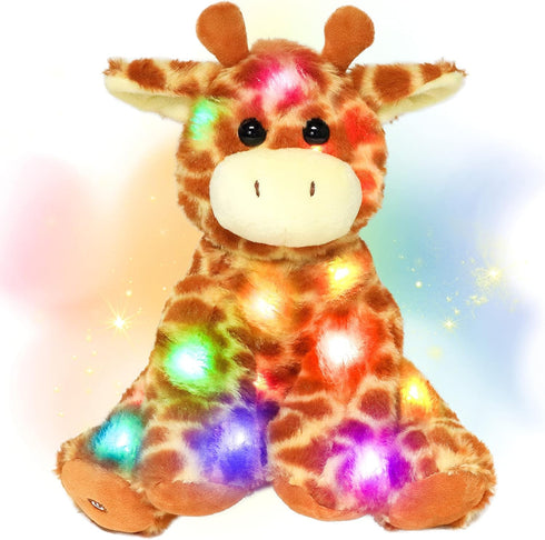 Hopearl Lighting Up Giraffe Stuffed Animal Floppy LED Plush Toy Night Lights