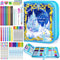 Washable Fruit Scented Markers Set, 53 PCS with Frozen Princess Castle Pencil Case, STEM Toys for Girls