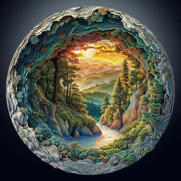 1000 Piece Puzzle for Adults, 3D Visual Cave Forest Jigsaw Puzzles for
