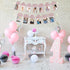 1st Birthday Photo Banner PartyHooman for Baby from Newborn to 12 Months, Rose Gold