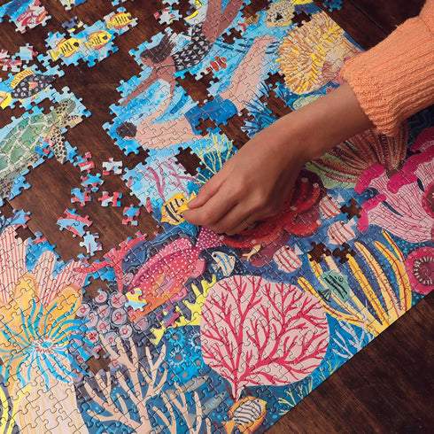 eeBoo Piece and Love Coral Reef, 1000 Piece Square Adult Jigsaw Puzzle, Glossy, Sturdy Pieces for Families