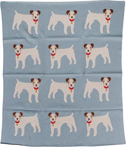 40" 32" Creative Co-Op Cotton Knit Baby Blanket with Terrior Dogs, L x W