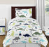 Set 2 Sweet Jojo Designs Navy Blue and Grey Modern Dino Foldable Fabric Storage Cube Bins Boxes Organizer Toys Kids