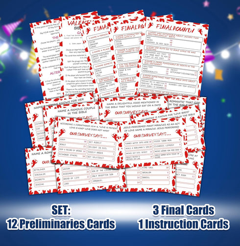 Valentines Day Games for Adults, Bible Friendly Feud Quiz for Family, Fun Trivia Games for Valentine’s Day