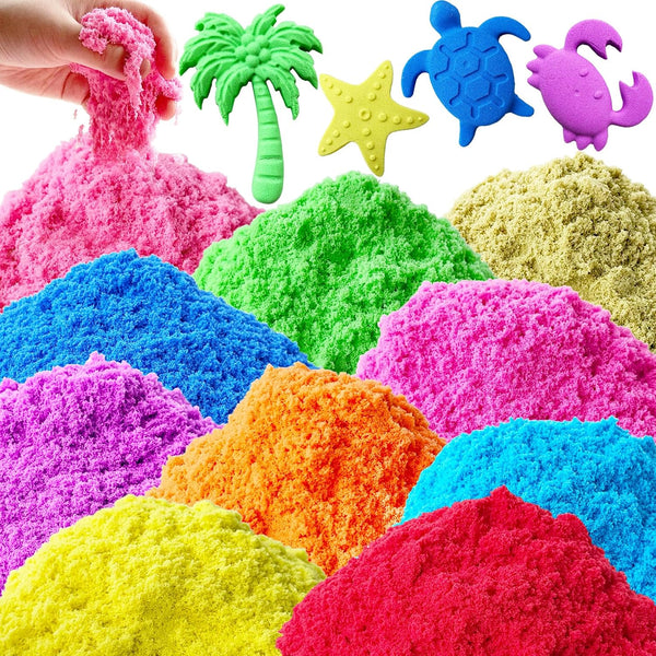 Guuozzli Play Sand for Kids,6.6lbs of 10 Colored Magic Sands,Sensory Toy Sand