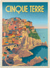MyPuzzle 1000 Piece Jigsaw Puzzle - Italy: Cinque Terre Vintage Poster