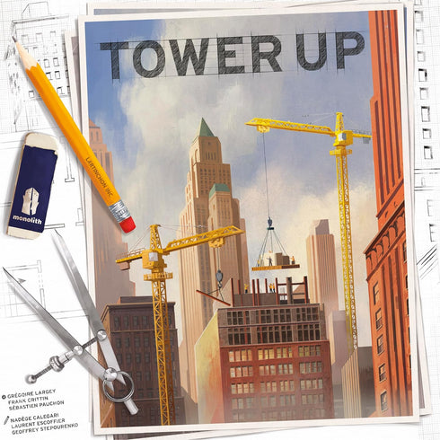 8+, 2-4 30 Monolith Board Games: Tower Up - City Building Board Game, Competitive Strategy, Urban Construction