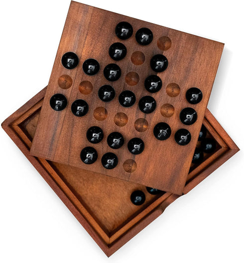 Iron & Glory Solitaire Game - Wooden Puzzle Board Game for Adults