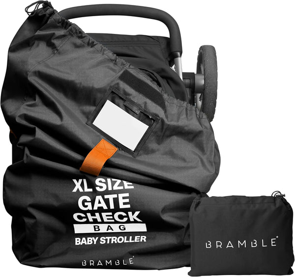 BRAMBLE Extra Large Gate Check Stroller Bag for Airplane, 47" Waterproof Stroller Storage Bag, Double Stroller Travel