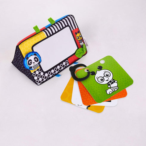 Baby Einstein Flip For Art High Contrast Floor Activity Mirror with Take Along Cards, Tummy Time Play