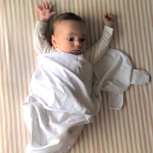 Ely's & Co. Adjustable Swaddles for Newborn, Baby Swaddles 0-3 Months, 2 Pack (Dusty Rose and Mauve Pink Star)