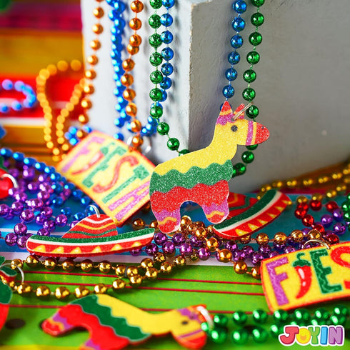 JOYIN 12 PCS Cinco de Mayo Fiesta Necklaces, Bead Mexican Birthday Party Favors & Decorations