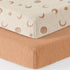 100% 52"x28" 2 Pack Bearmoss Muslin Crib Sheets Cotton Baby Bed Sheets Soft&Breathable Nursery Sheet for Standard Crib