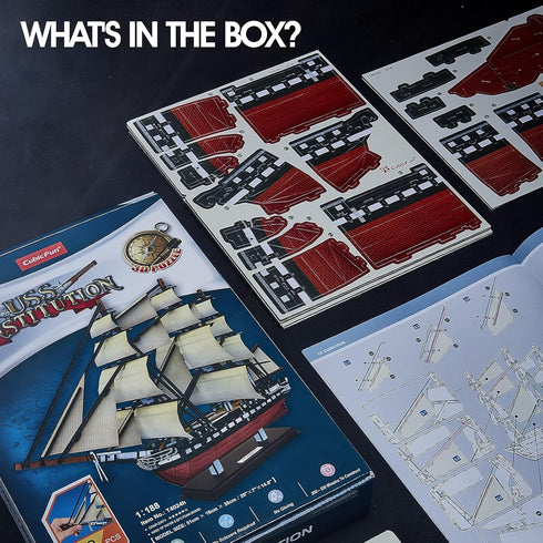 CubicFun 3D Ship Puzzles for USS Constitution Sailing Boat Models, 193 Pieces for Adults and Teens