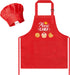 R HORSE Kid Apron and Chef Hat Set - 2Pcs Red Mini