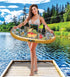 POZA 8 39x23 Inches Inflatable Gold Floating Cooler - Luxurious Drink Holder Filled with Sparkly Confetti, Premium