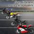 MQDMINI 4-Pack 3-12 Pull-Back Motorcycle Toys - Friction Powered Kids Toy Cars with Lights, Sounds & Automatic Drive