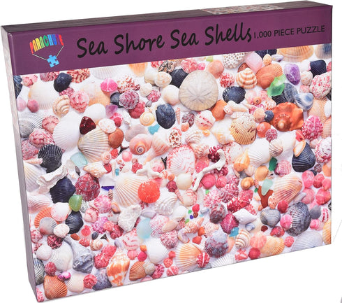 1000 Parachute Puzzles Sea Shore Sea Shells - Seashell and Seashore Beach Jigsaw Puzzles Pieces for Adults Bright