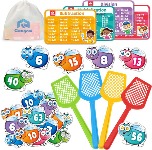 Coogam Math Counting Game, Math Manipulative Learning Swat The Fly Cards, Practice