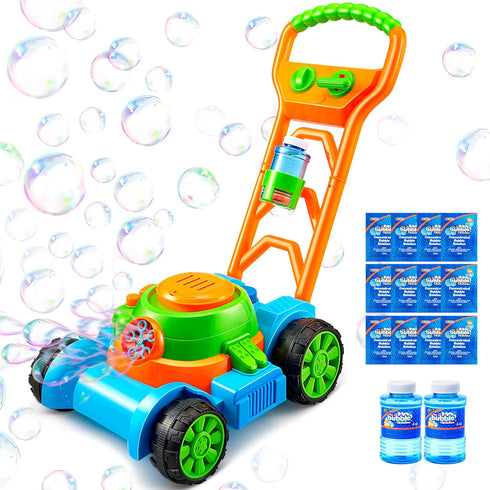 SLOOSH Bubble Lawn Mower Toddler Toys - Spill-Proof Bubble Machine Pretend Gardening