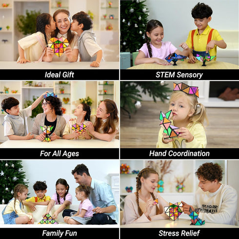 1 1 12 243 TOSY Magnet Pyramid Stone - Cube Transforms into Billion Shapes (Bunny, Egg Basket, Flowers, Heart), Easter