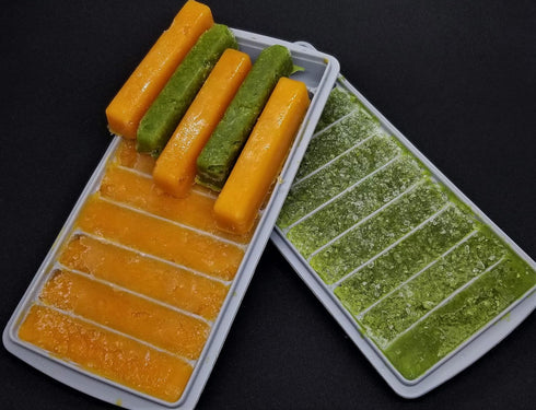 10-1oz 2 100% Breast Milk Freezer Storage Trays w/Carrier, Bars, Containers w/Lids and Carrier, Food Grade Silicone