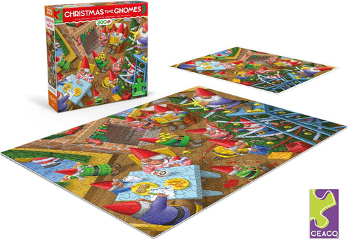 Ceaco - Holiday - Christmas Time Gnomes - 300 Piece Jigsaw Puzzle for Christmas