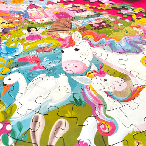 Unicorn Jigsaw Puzzle for Kids Ages 5-8 - 150 Piece Round Puzzle with Fairies and Animals by boppi