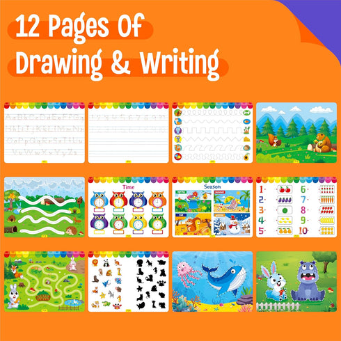 Preschool Busy Book, 30 Themes Activities, Montessori Learning Toy for Alphabet/Numbers/Shapes for Boys & Girls