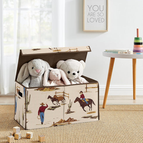 Country Sweet Jojo Designs Cowboy Wild West Boy Small Fabric Toy Bin Storage Box Chest For Baby Nursery or Kids Room