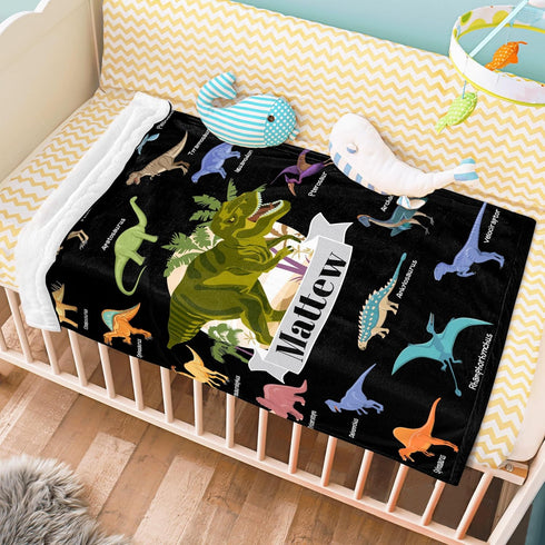 J&SBGFT 30"x40", Personalized Baby Blanket, Custom Name Blanket for Boys & Girls, Toddlers to Kids, Nursery Stroller