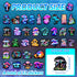 50 Pack Pcs Neon Mushroom Stickers for Kids, Waterproof Vinyl Vegetation Decals for Water Bottle Laptop, Teens Girls