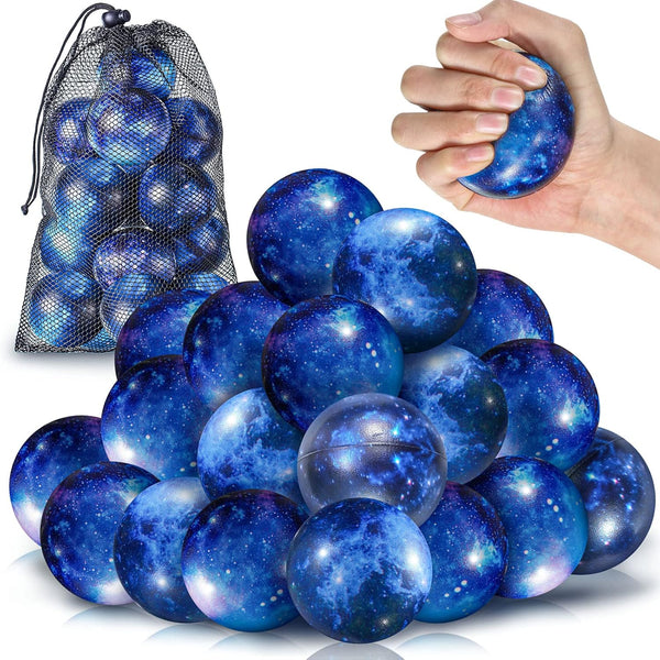 30 Pcs Galaxy Stress Ball Bulks for Kids Adults, 2.5 Inch Galaxy