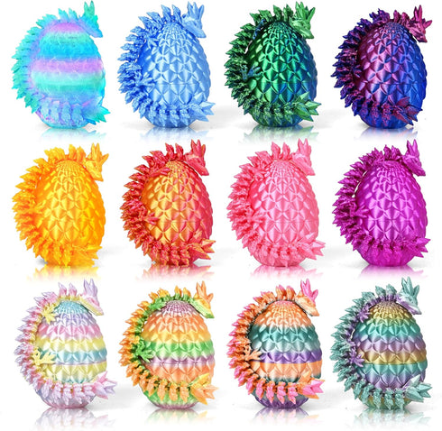 Drofex 12P Easter 3D Printed Dragon Eggs, Mystery Crystal Dragon Egg for