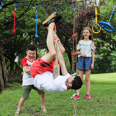 7-Pack Rainbow Craft Colorful Ninja Rings - Gymnastic Ring, Swing Bar Ring, Monkey Rings for Backyard Ninja Warrior