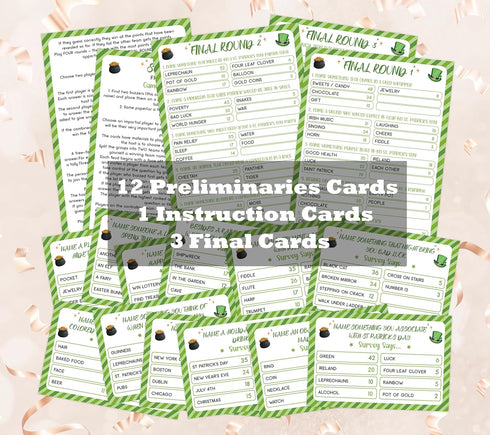 St. Patrick's Day Friendly Feud Game - Trivia, Quiz, and Group Game for Family Fun