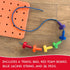 36 Foam Peg Board Toy - Pegs, Foam Board, Lacing String, Storage Bag - Occupational Therapy Toys - Fine Motor Skills